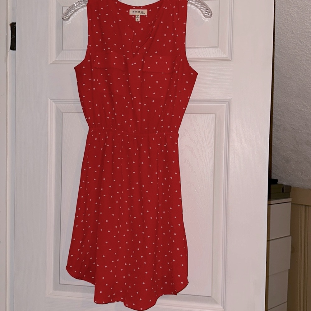White Polka Dot Red Dress